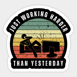 Lazy working from home - watching TV Sticker